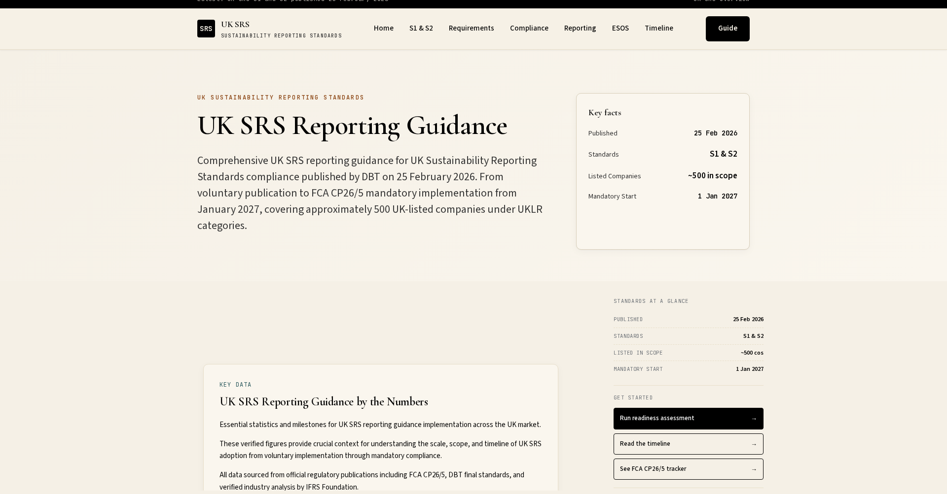 UK Sustainability Reporting Standards (UK SRS)